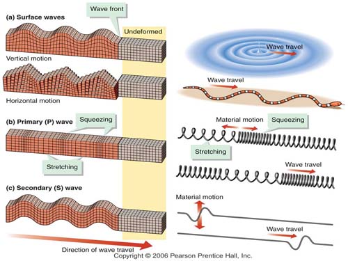 图:地震波的分型特征示意图